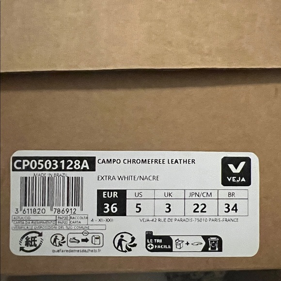 NEW Veja Campo Chromefree Leather Nacre - Picture 6 of 14